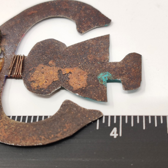 Bill Marcia Finks Signed Metal Brooch Pin Eclectic Tribal Statement Wearable Art - Picture 14 of 15